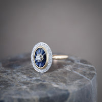 Bague Art Déco Saphir Diamants