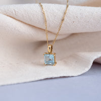 Pendentif Aigue-Marine Carrée