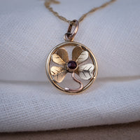 Pendentif Trèfle Grenat
