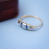 Bague Art Déco Saphirs Diamants