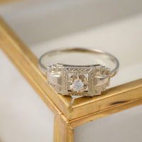 Bague Art Déco Pierre Blanche