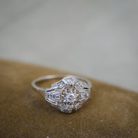Bague Art Déco Platine Diamants