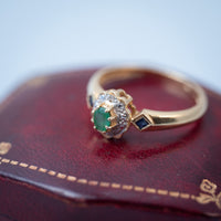 Bague Marguerite Émeraude Saphirs