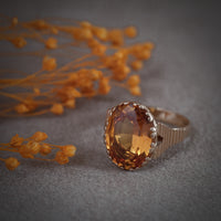 Bague Coktail Saphir Orangé